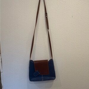 Blue and Brown Crossbody Bag
